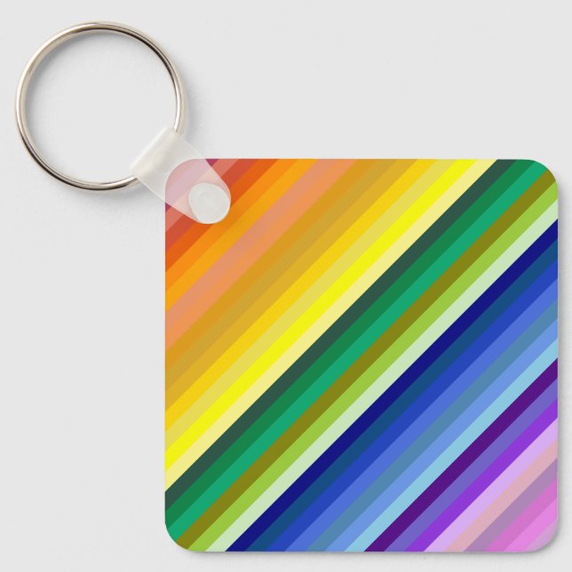 42 Stripes Rainbow Spectrum Key Ring (Front)