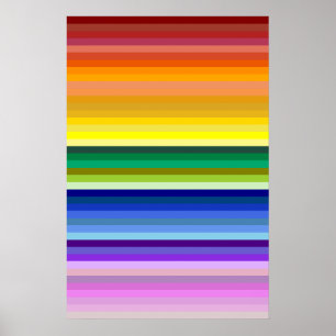 42 Stripes Rainbow Spectrum Poster