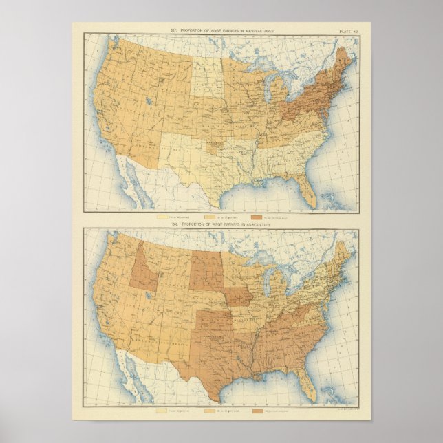 42 Wage earners, manufactures, agriculture Poster (Front)