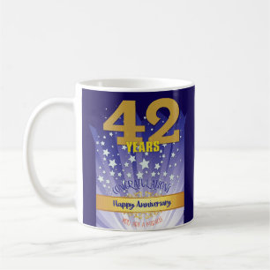 42 Year CUSTOM Recovery Anniversary Bold Numeral Coffee Mug