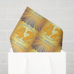 42 Year Golden Ray 12 Step Anniversary Tissue Pa Paper