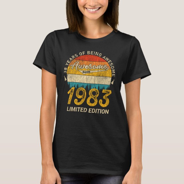 42 Year Old 1983 Retro Awesome 42nd Birthday Gift T-Shirt (Front)