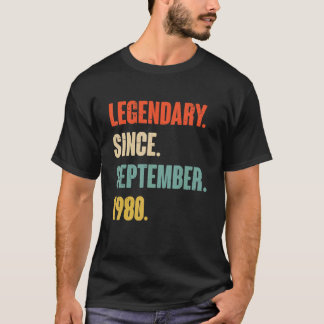 42 Year Old 42nd Birthday Legendary Since Septembe T-Shirt