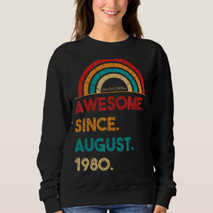 42 Year Old Awesome Since August 1980 42nd Birthd Sweatshirt
