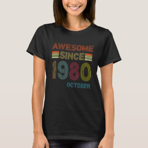 42 Year Old Awesome Since October 1980 42nd Birthd T-Shirt