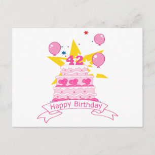 42 Year Old Birthday Cake Postcard