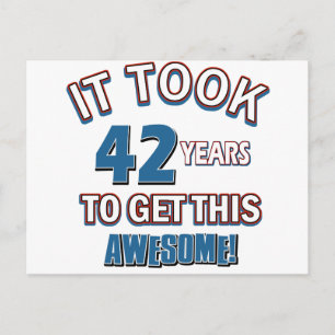 42 year old birthday designs postcard