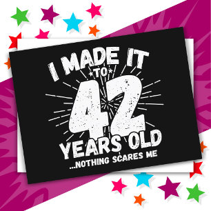 42 Year Old Sarcastic Meme Funny 42nd Birthday Postcard