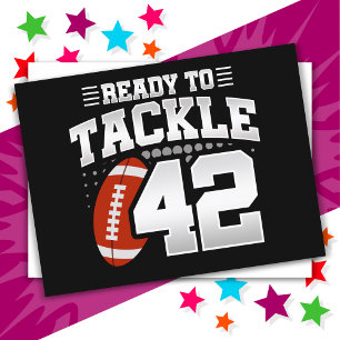 42 Year Old Tackle Football Party 42nd Birthday Postcard