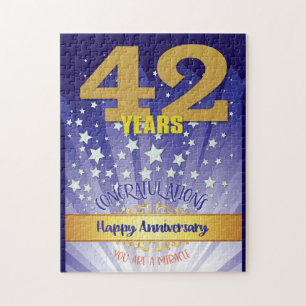 42 Year Recovery Anniversary Bold Numeral Jigsaw Puzzle