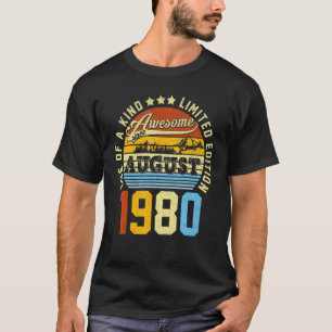 42 Years Old Awesome Since August 1980 42nd Birth T-Shirt