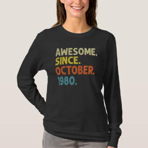 42 Years Old Awesome Since October 1980 42nd Birt T-Shirt