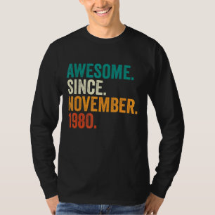 42 Years Old Gifts Awesome Since November 1980 42n T-Shirt