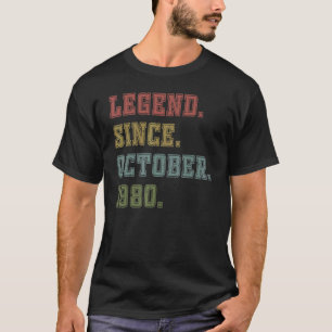 42 Years Old Legend Since October 1980 42nd Birth T-Shirt