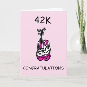 42K Marathon Congratulations for Female. Card