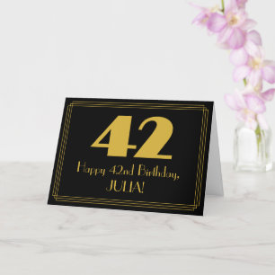 42nd Birthday: Art Deco Inspired Look "42" & Name Card