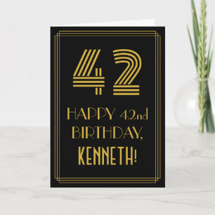 42nd Birthday: Art Deco Inspired Look "42" & Name Card