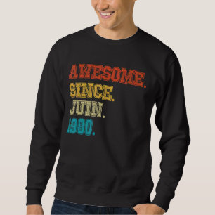 42nd Birthday  Awesome Since February 1980 42 Year Sweatshirt