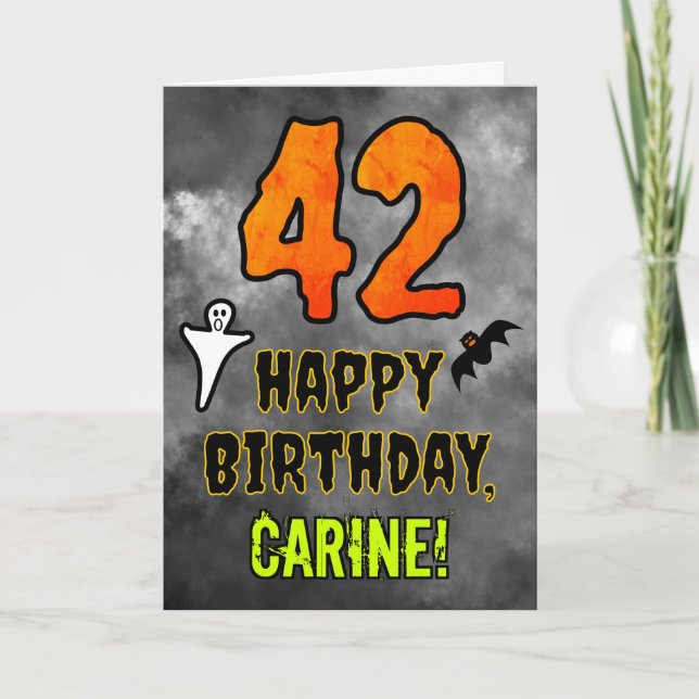42nd Birthday: Eerie Halloween Theme + Custom Name Card (Front)