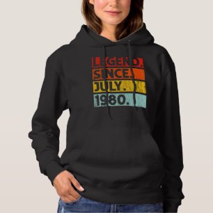 42nd Birthday Legend Since July 1980 42 Years Old Hoodie