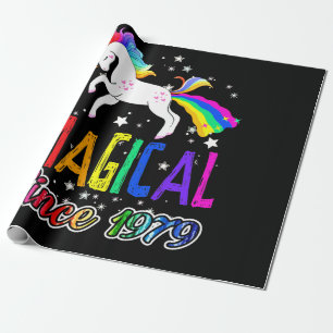 42nd  Birthday Magical Farting Unicorn Rainbow 197 Wrapping Paper
