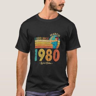 42nd Birthday March 1980 Legend Since 1980 42 Year T-Shirt