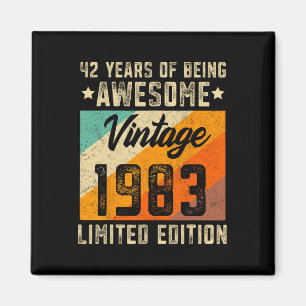 42nd Birthday Men 42 Years Old Women 1983 Limited Magnet