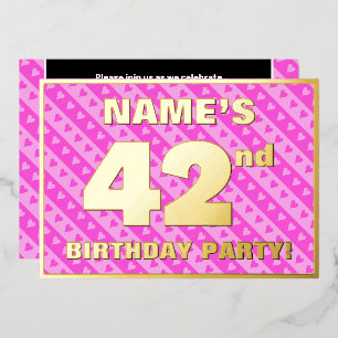 42nd Birthday Party — Fun Pink Hearts and Stripes