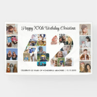 42nd Birthday Party Number 42 Photo Collage