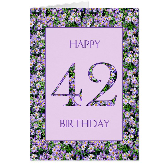 42nd Birthday Purple Daisies (Front)