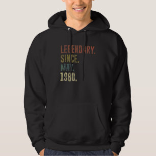 42nd Birthday Vintage Legendary Since May 1980 Hoodie