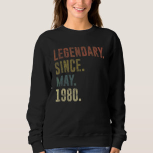 42nd Birthday Vintage Legendary Since May 1980 Sweatshirt