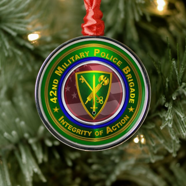 42nd Military Police Brigade Christmas   Metal Ornament (Tree)