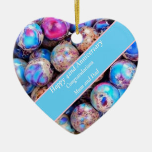 42nd Wedding Anniversary Imperial Jasper Ceramic Ornament