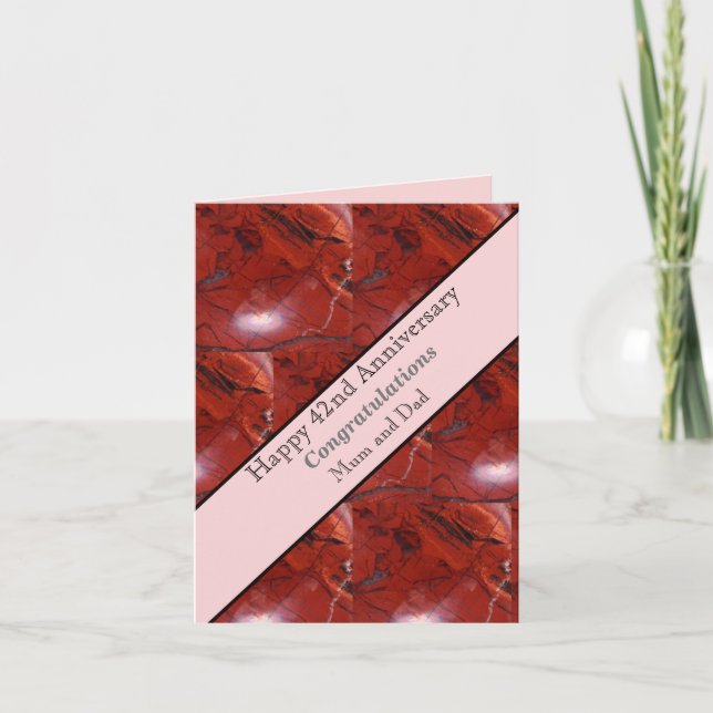 42nd Wedding Anniversary Jasper Card (Front)