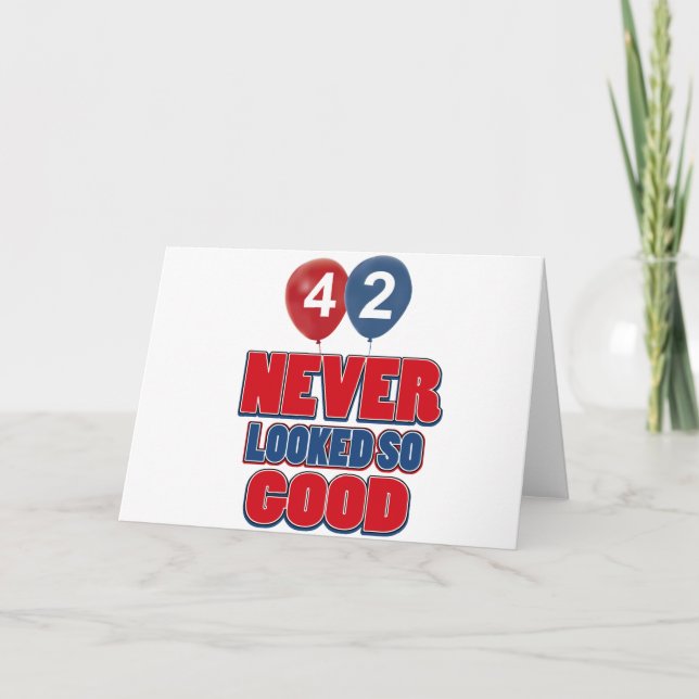 42nd year old birthday designs card (Front)