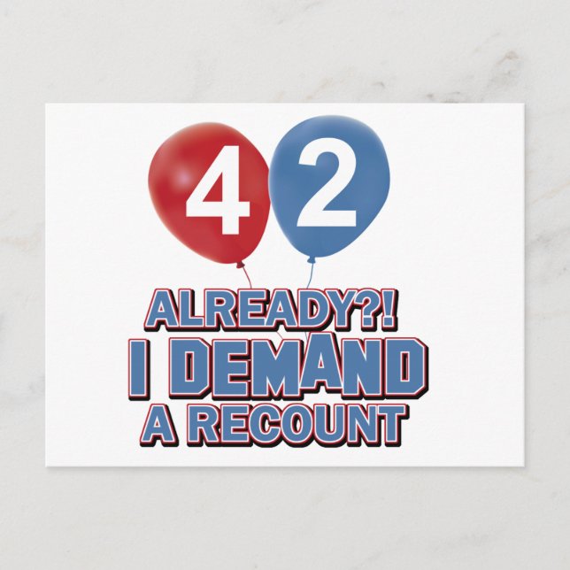 42nd year old birthday designs postcard (Front)