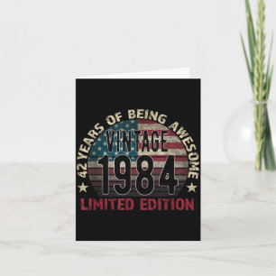42th Birthday Gift Men Vintage Born 1984 Turning 4 Card