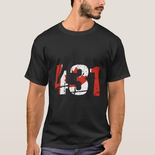 431 Itoba Area Code Canada T-Shirt (Front)
