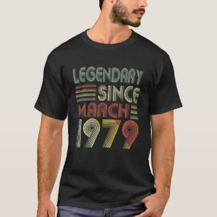 43 Bday Decorations Legendary Since March 1979 Bir T-Shirt