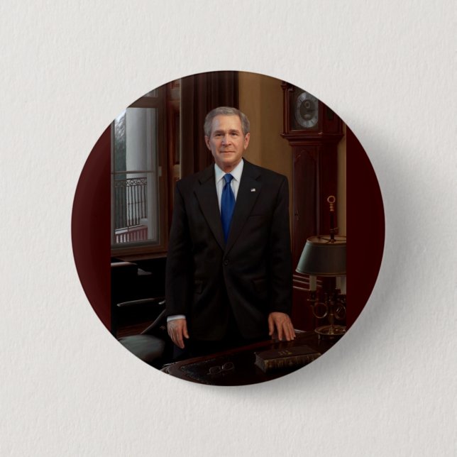 43 George W. Bush 6 Cm Round Badge (Front)