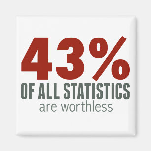 43% of All Statistics (are worthless) Magnet