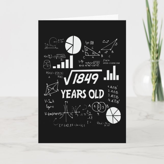 43 Year Old Bday Math Teacher 43rd Birthday Gift Card (Front)