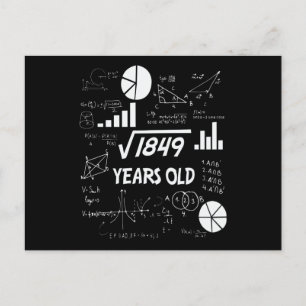 43 Year Old Bday Math Teacher 43rd Birthday Gift Postcard