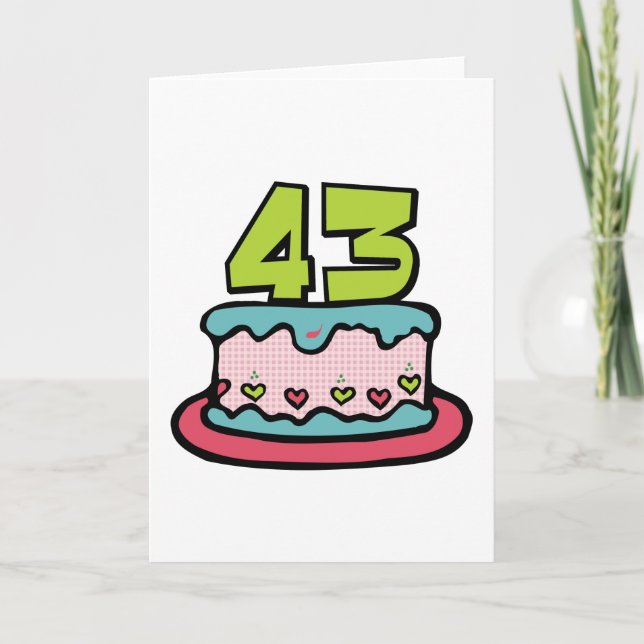 43 Year Old Birthday Cake Card (Front)