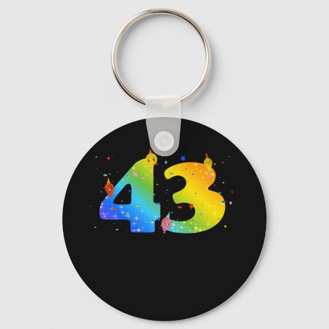 43 Year Old Girls 43th Birthday Key Ring (Front)