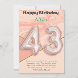 43 year old girls Happy Birthday card