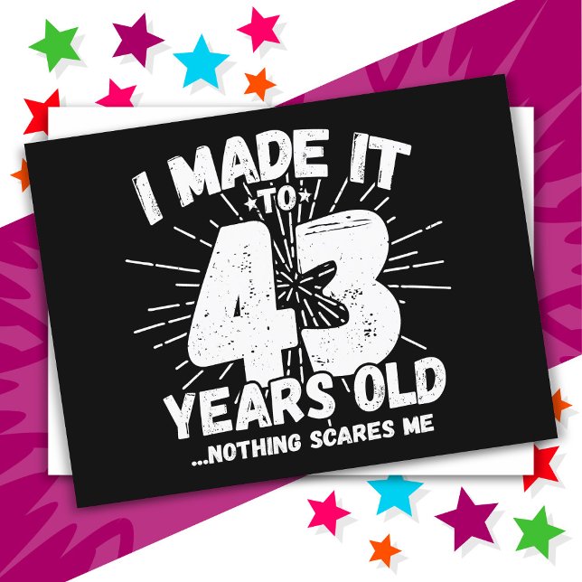 43 Year Old Sarcastic Meme Funny 43rd Birthday Postcard (Creator Uploaded)