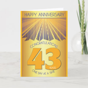 43 Year Sober Anniversary Golden Ray 12 Step Card