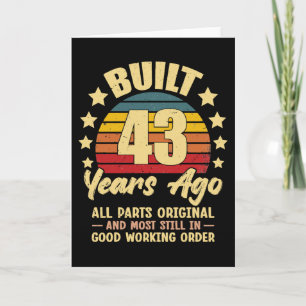 43 Years Ago All Parts Original 43th Birthday Card